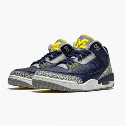 PK Sneakers Jordan 3 Retro Michigan PE Black/University Gold-Cement Grey AJ3-820064